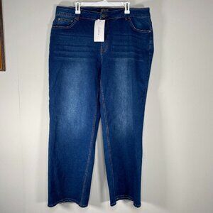 Bloomchic Denim Straight Leg Jeans Women's 22 High Rise Blue Casual Pants NWT